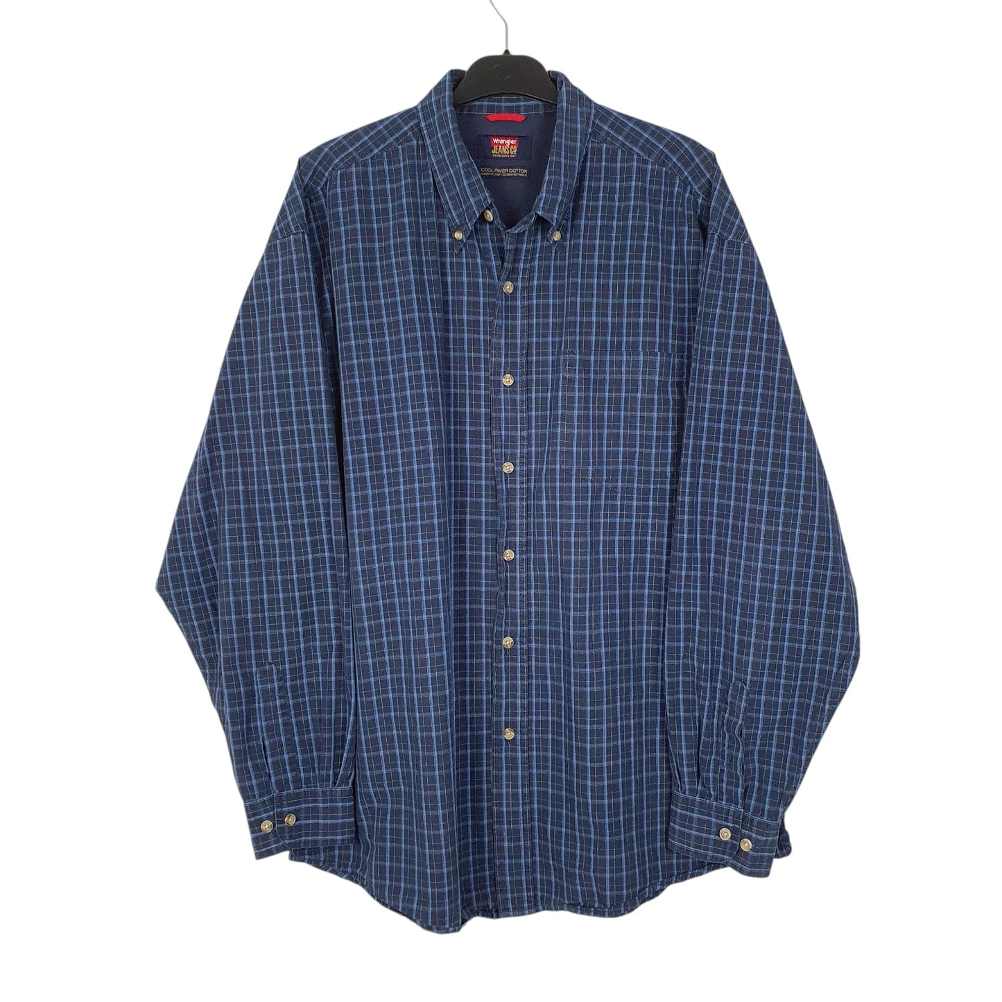 Mens Navy Wrangler  Long Sleeve Shirt
