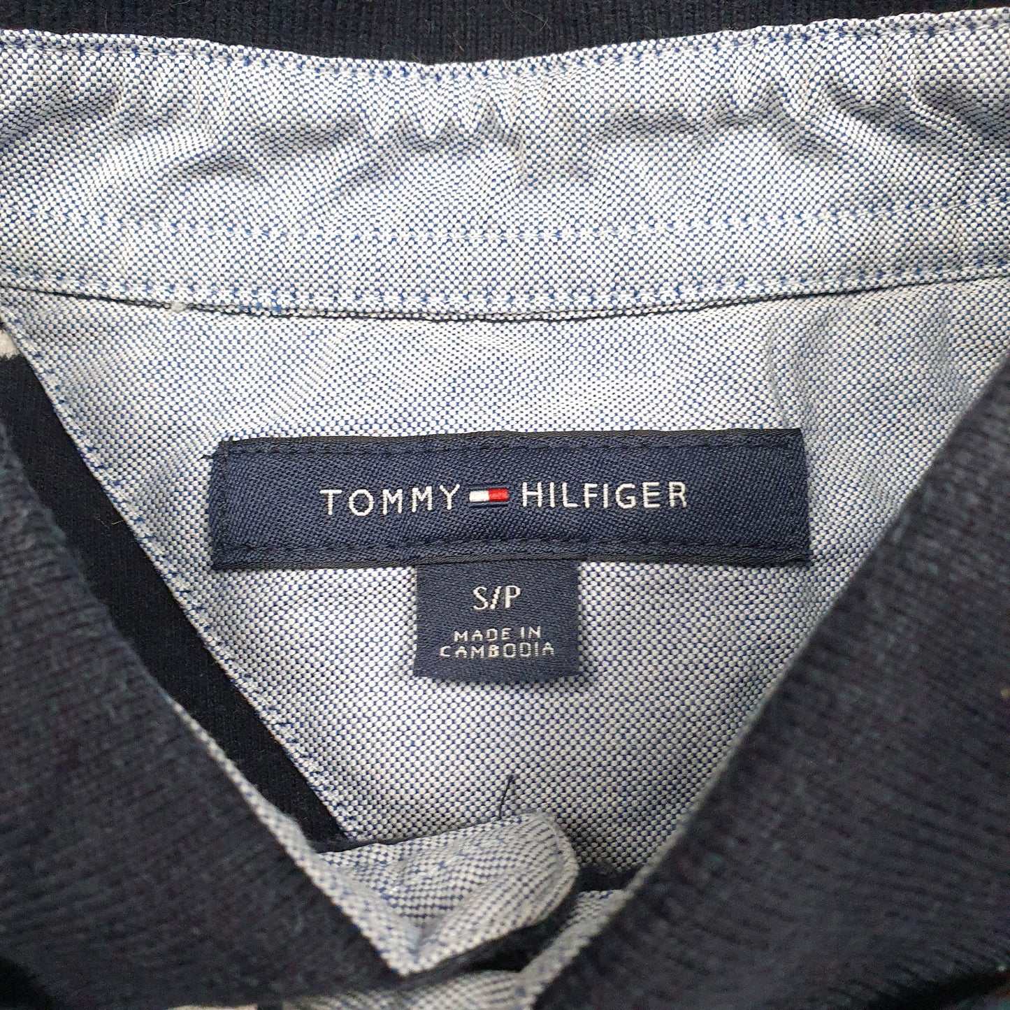 Mens Navy Tommy Hilfiger  Hoodie Polo Shirt