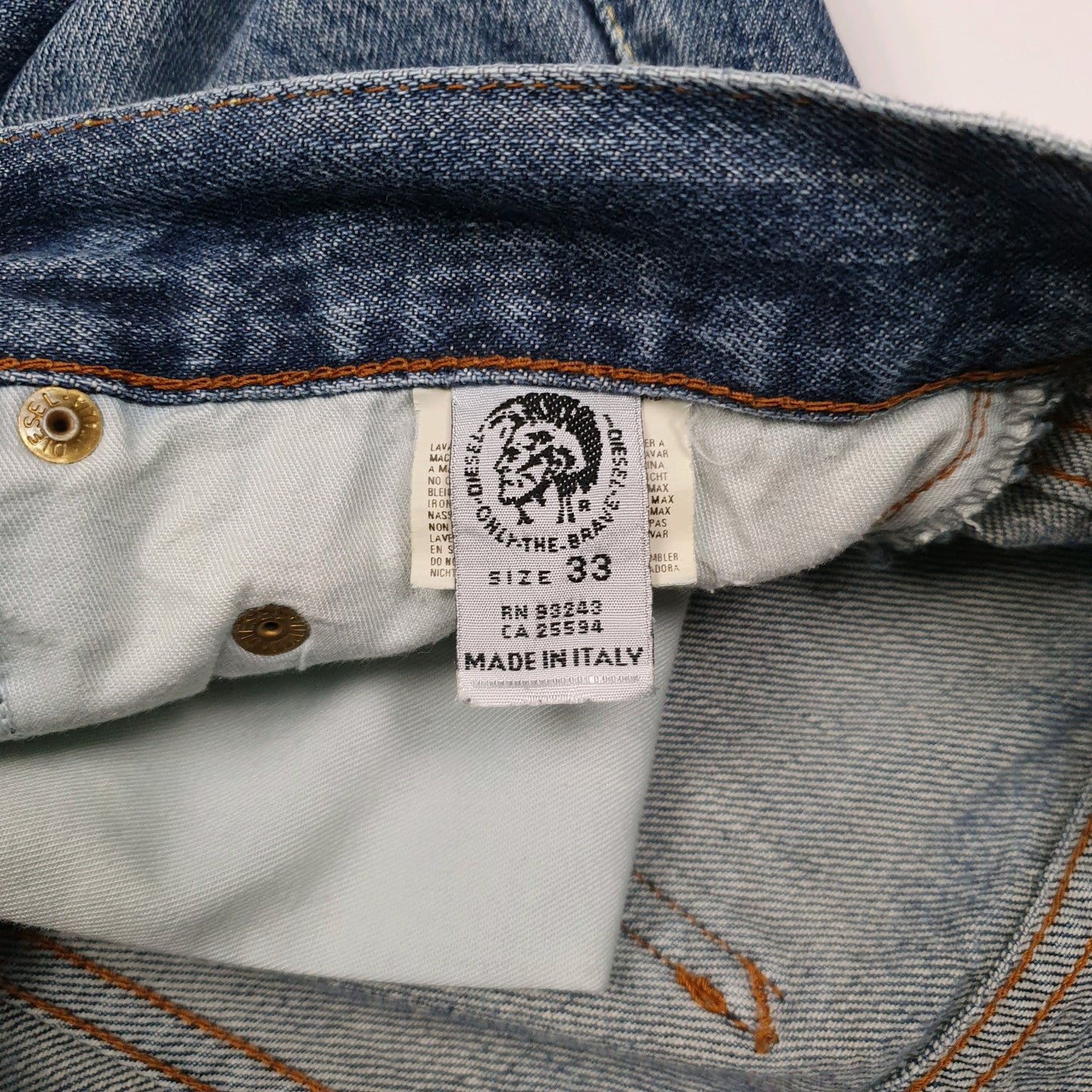 Mens Blue Diesel  Quarter Zip Jeans