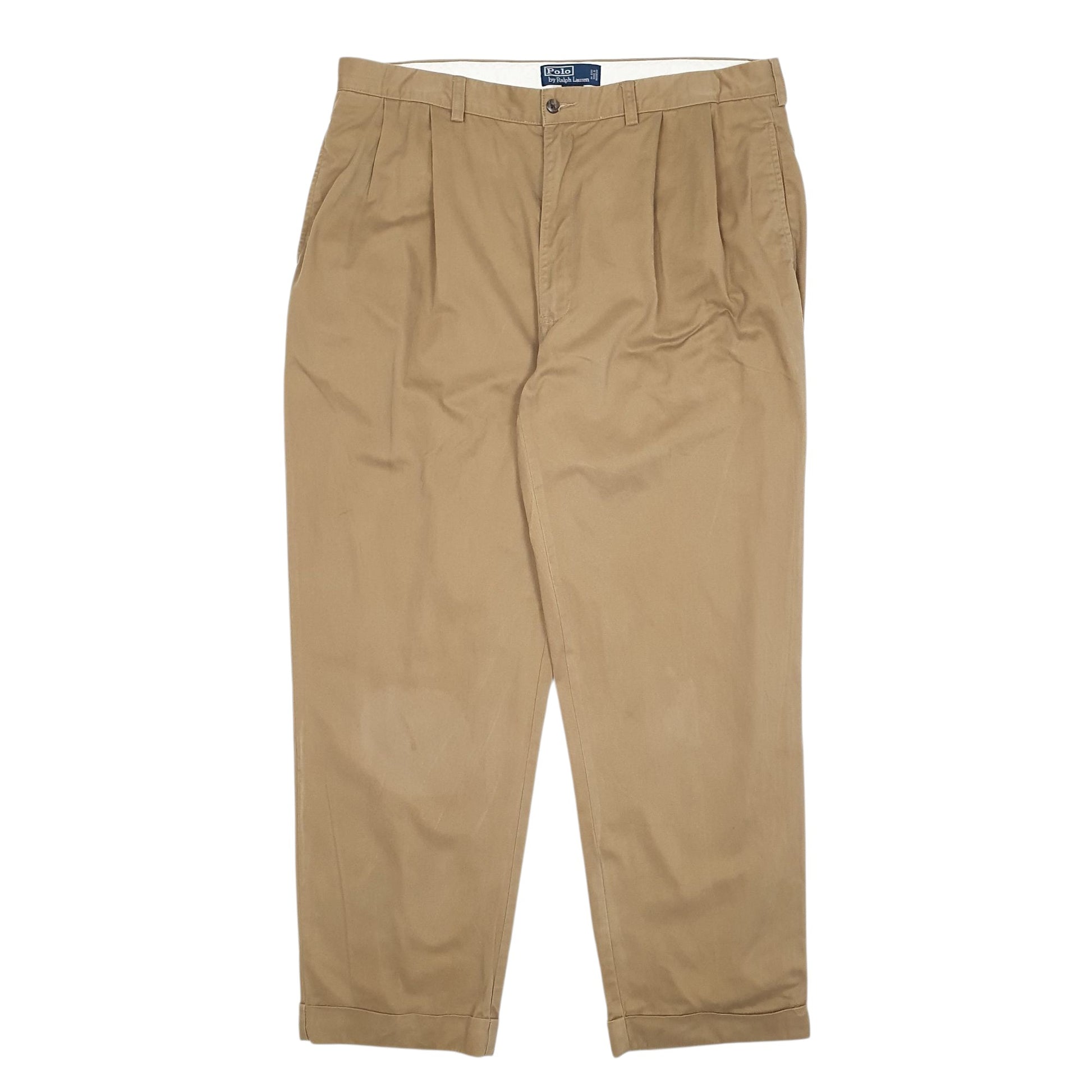 Mens Brown Polo Ralph Lauren Hammond Pant Pleated Chino Trousers