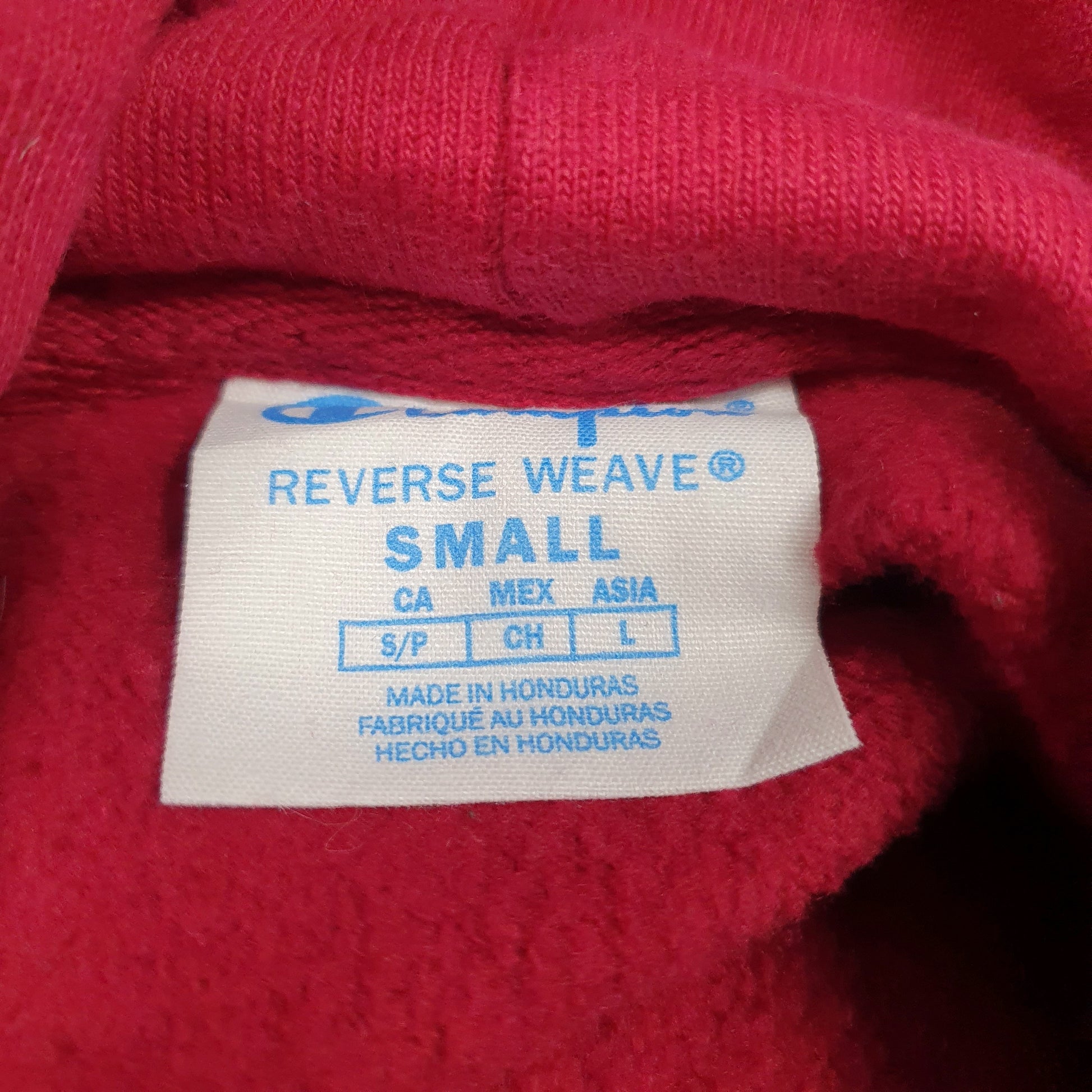 Womens Red Champion Reverse Weave Hoodie Jumper