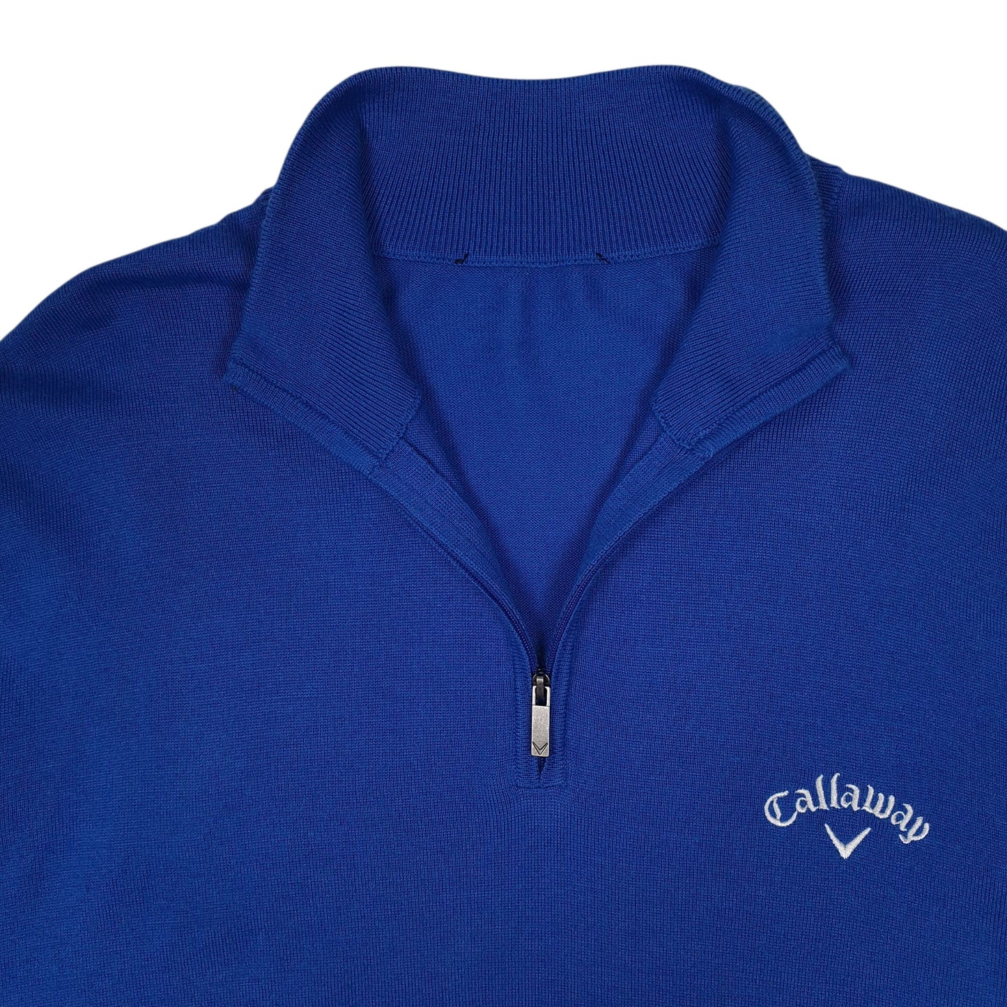 Mens Blue Calloway Odyssey Merino Quarter Zip Jumper
