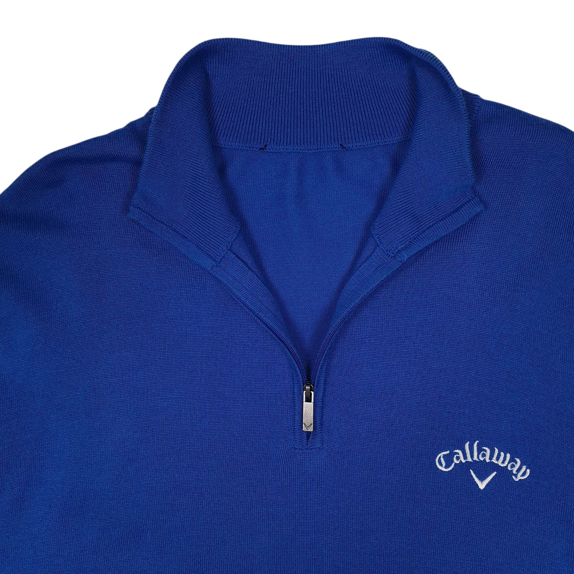 Mens Blue Calloway Odyssey Merino Quarter Zip Jumper