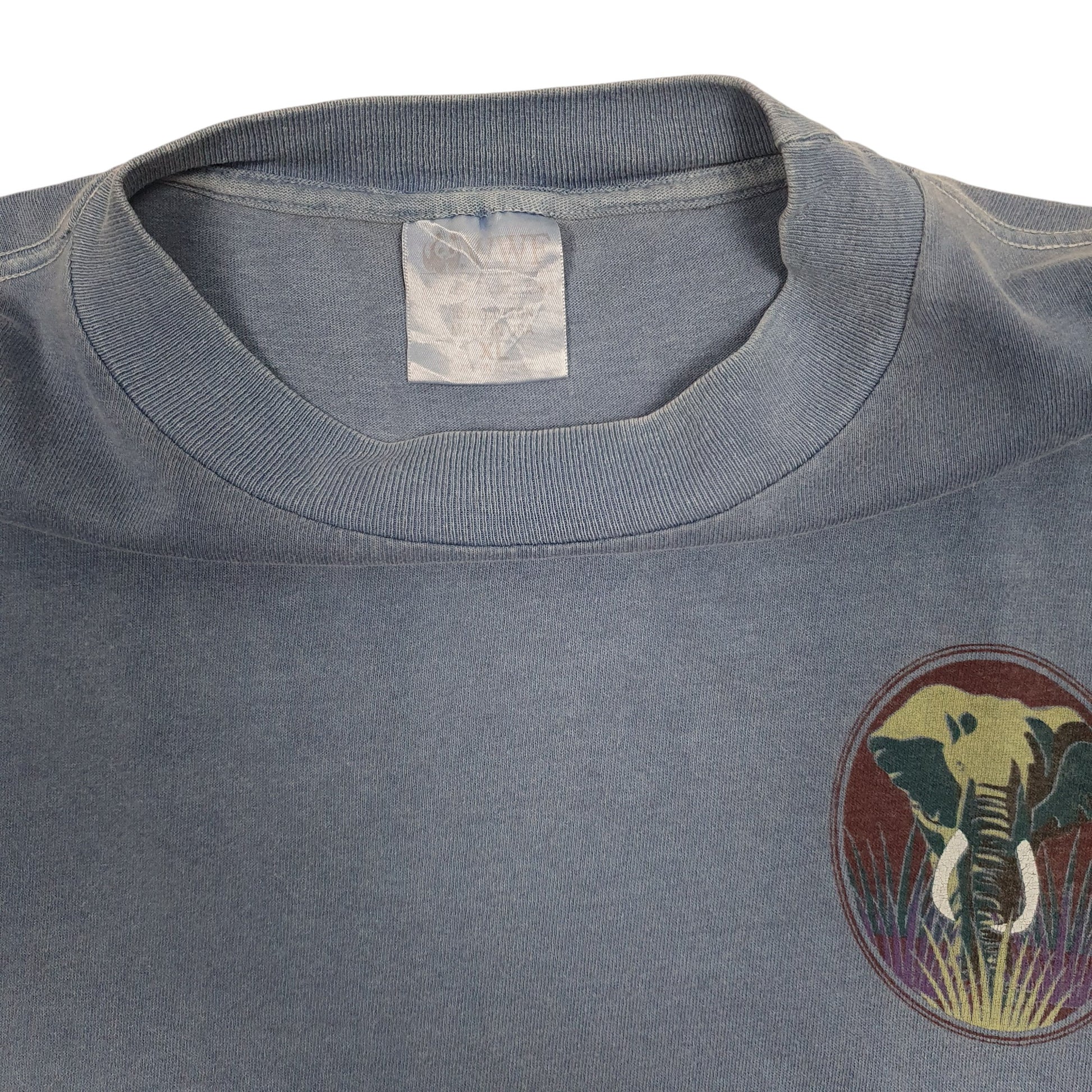 Mens Blue WWF Single Stitch Vintage 90s Nature Wildlife  T Shirt