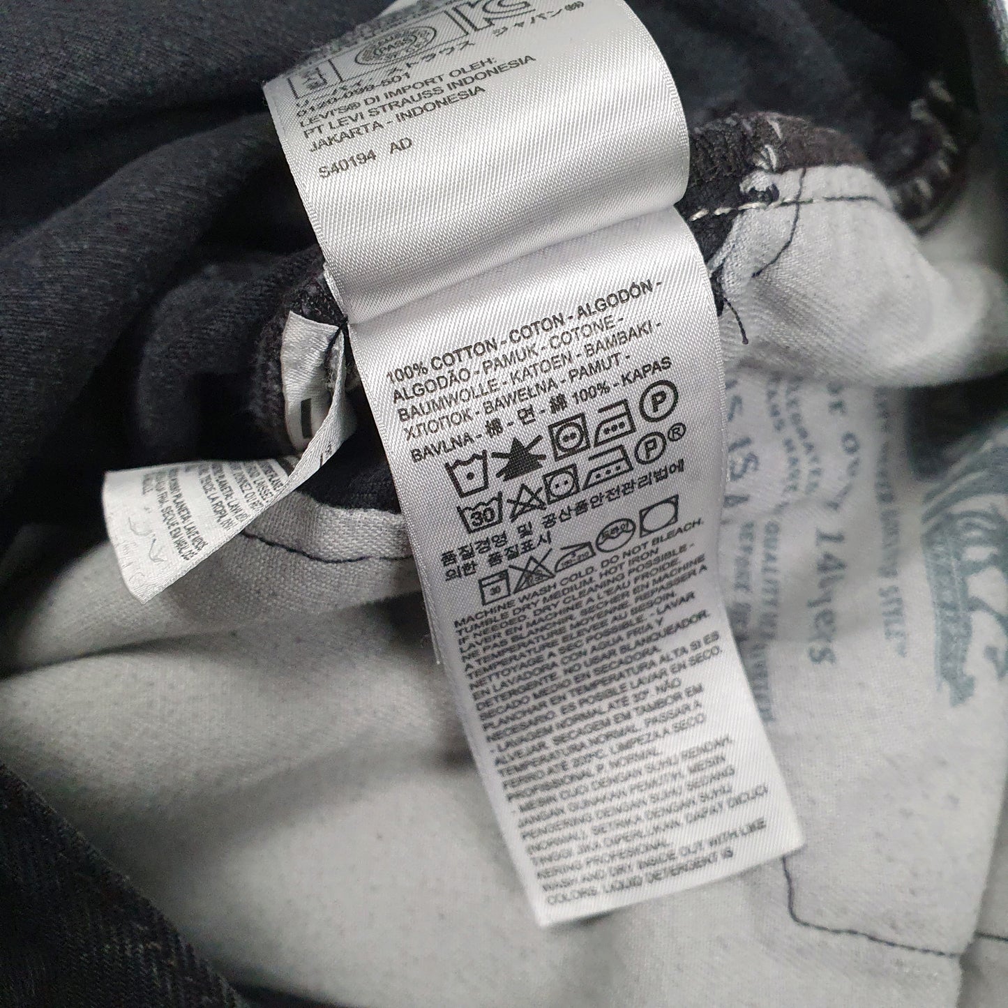 Mens Black Levis White Oak Cone Hoodie Jeans