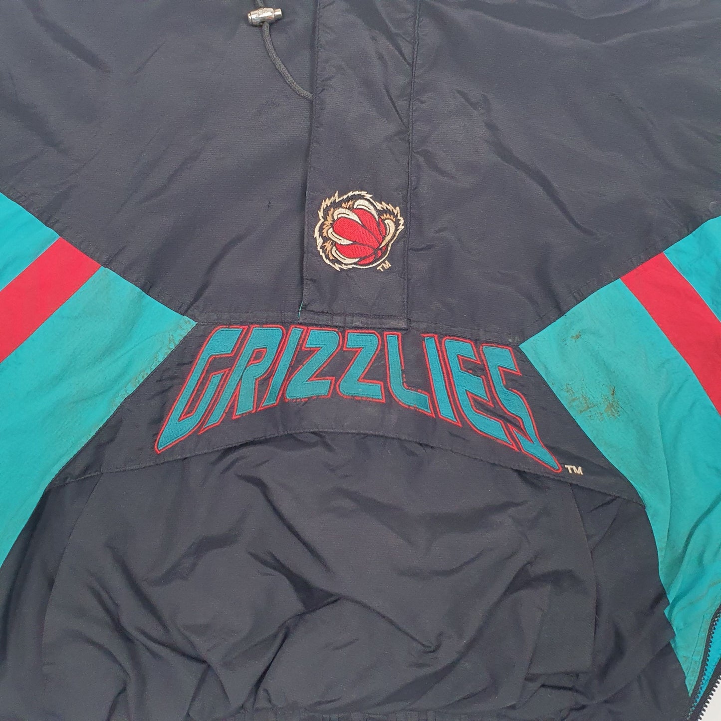Mens Black Starter Vintage 90s NBA Vancouver Grizzlies  Coat