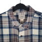 Mens Grey L.L.Bean Thick Flannel Plaid  Shirt