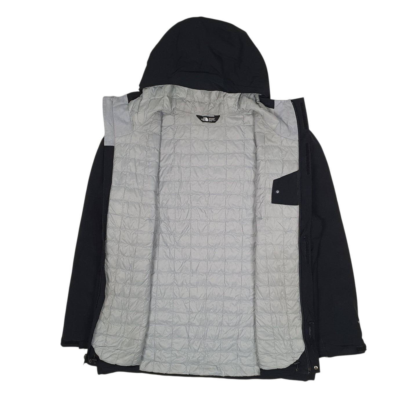 Mens Black The North Face Thermoball Hyvent Hoodie Coat