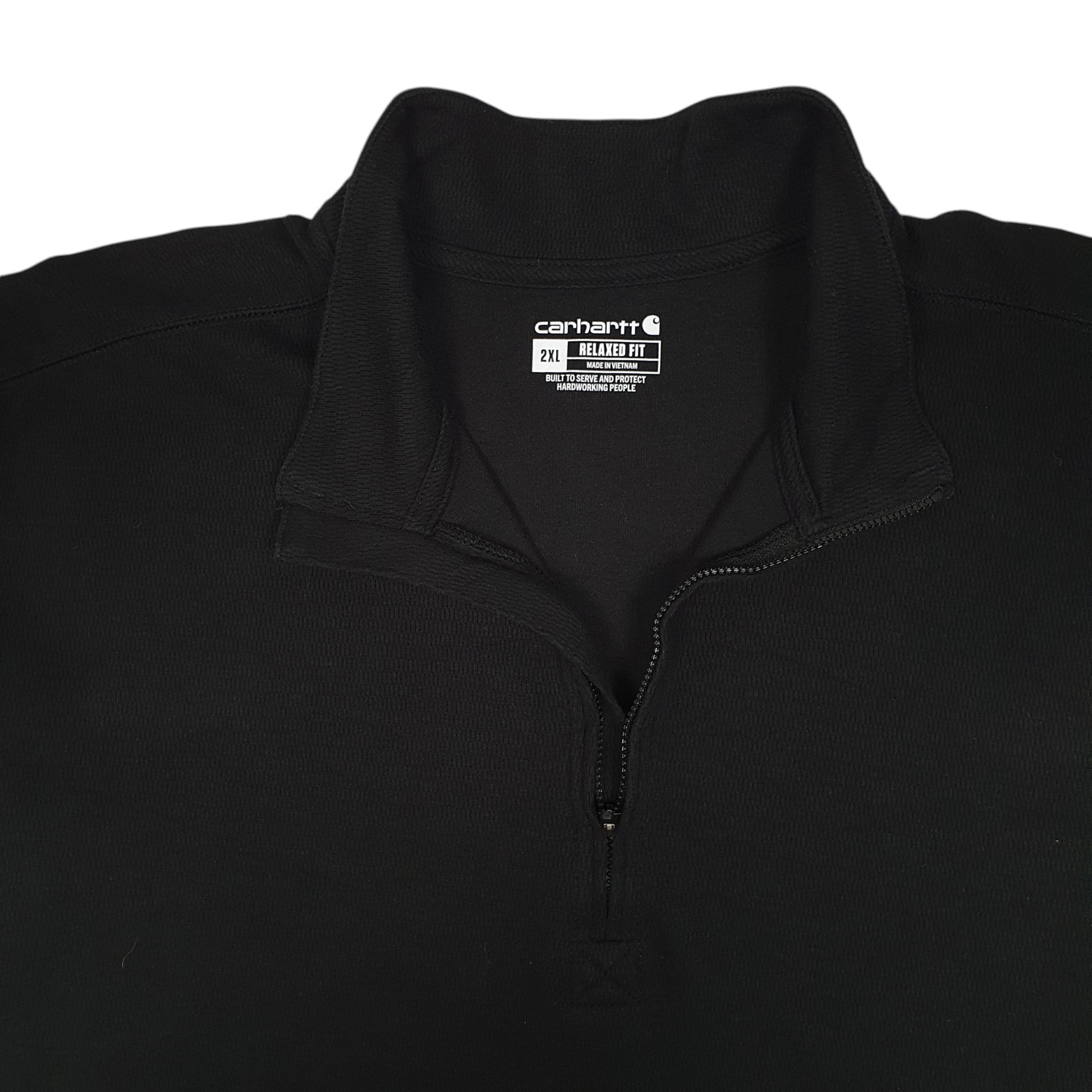 Mens Black Carhartt Lightweight Quarter Zip Jumper