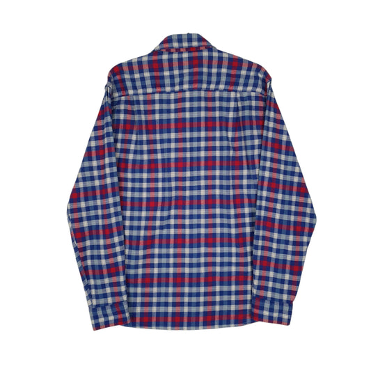 Mens Blue L.L.Bean Scotch Plaid Flannel  Shirt