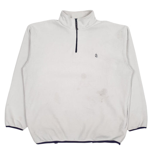 Mens Grey Nautica Vintage 90s Made In USA Quarter Zip Jumper