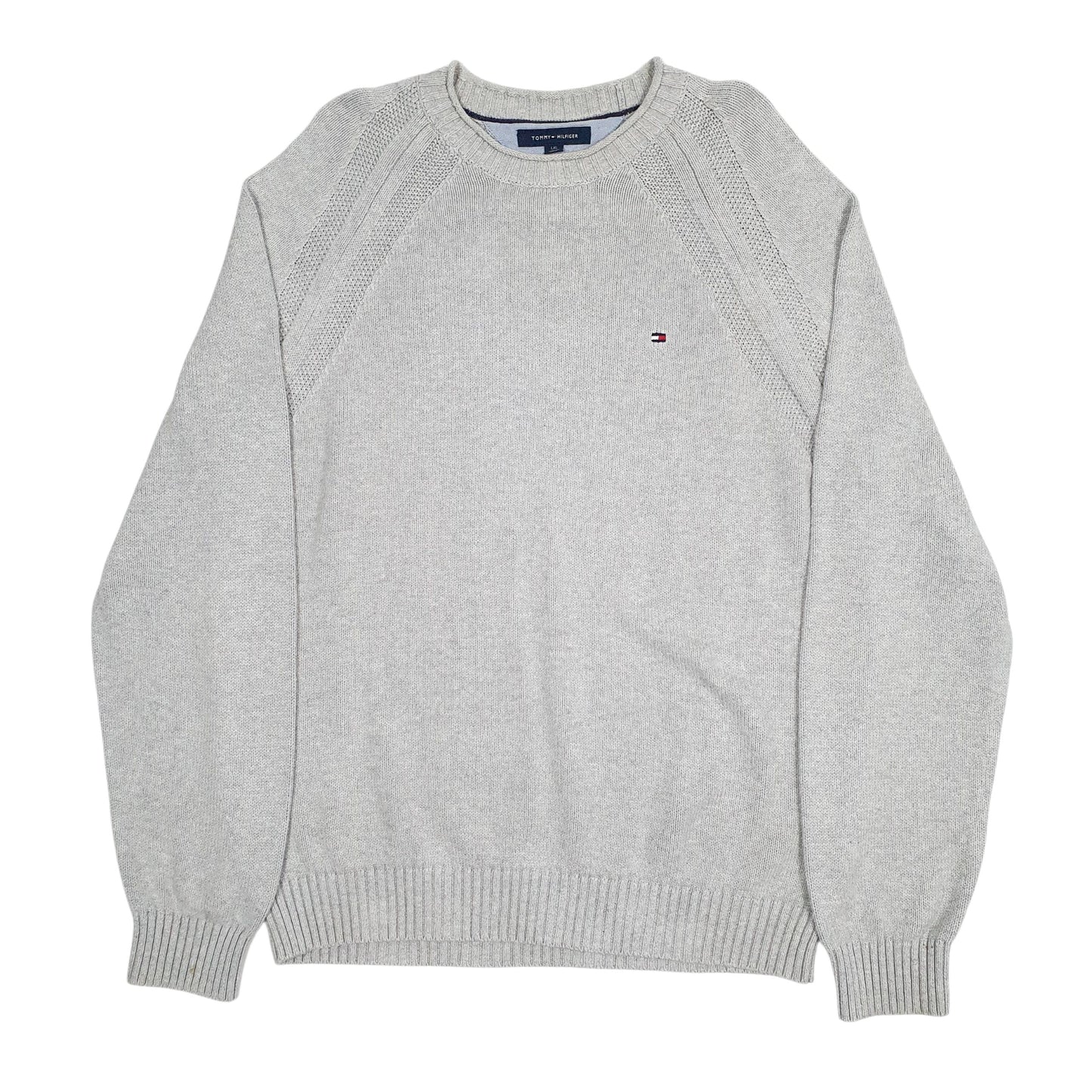 Mens Grey Tommy Hilfiger Knitwear Crewneck Jumper