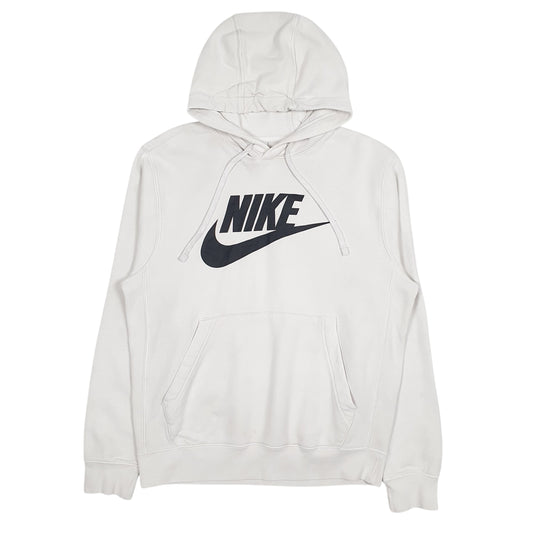 Mens White Nike Spellout Hoodie Jumper