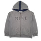 Mens Grey Nike Hoodie Vintage 2000s Full Zip Jumper
