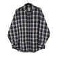 Mens Navy L.L.Bean Thick Flannel Plaid Long Sleeve Shirt