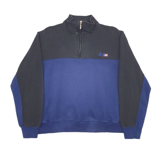 Womens Blue Starter  Quarter Zip Jumper