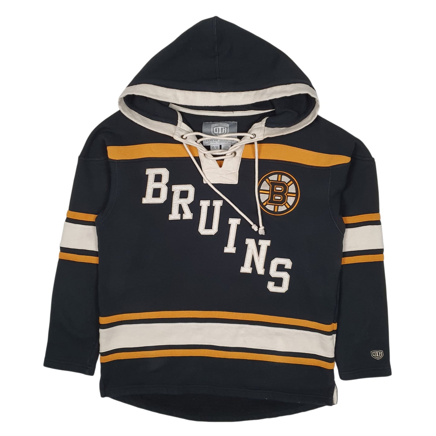 Mens Black Old Time Hockey Boston Bruins NHL Jersey Happy Gilmore Hoodie Jumper