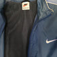 Womens Navy Nike Vintage 90s Spellout  Coat