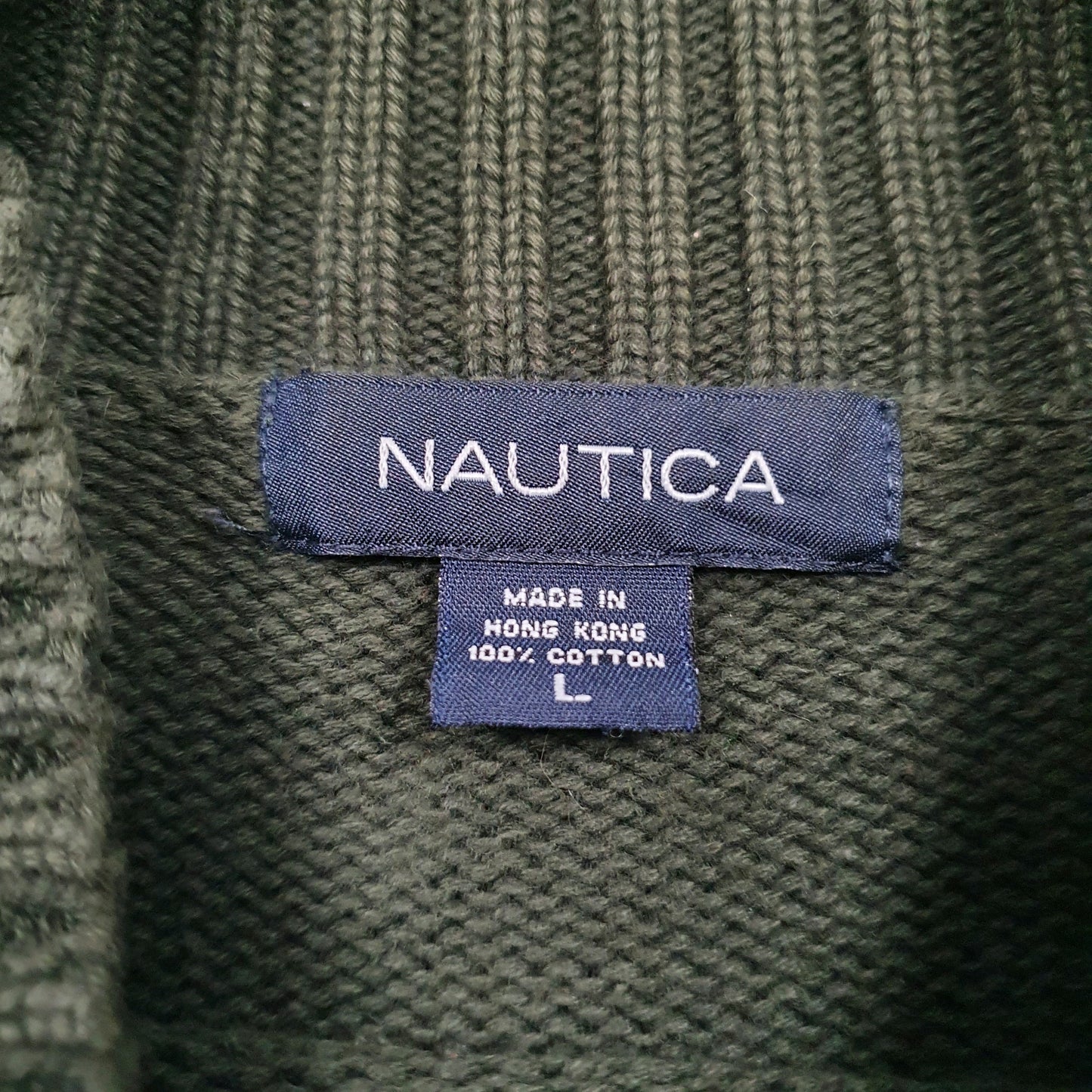Mens Green Nautica Vintage 90s Knitwear Crewneck Jumper