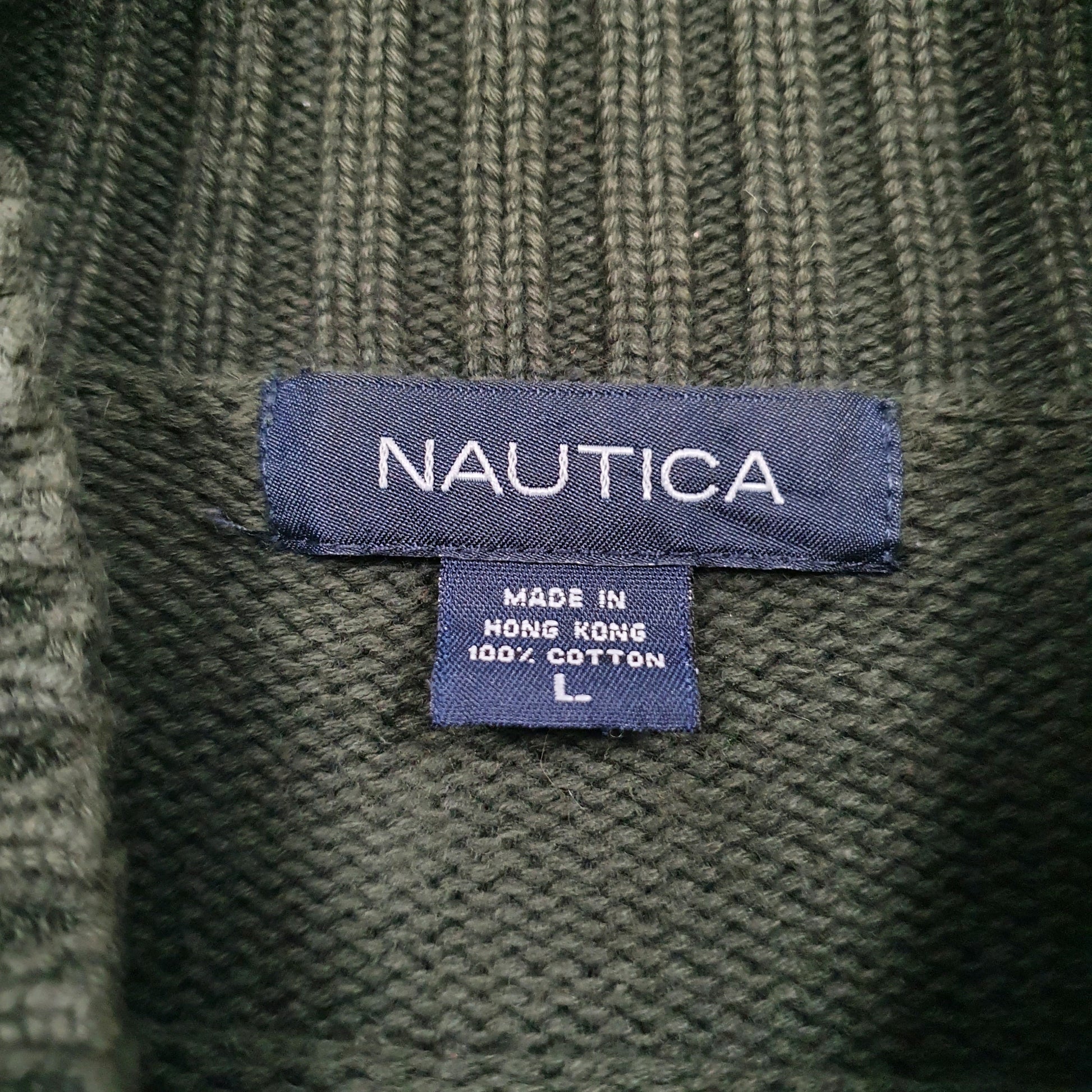 Mens Green Nautica Vintage 90s Knitwear Crewneck Jumper