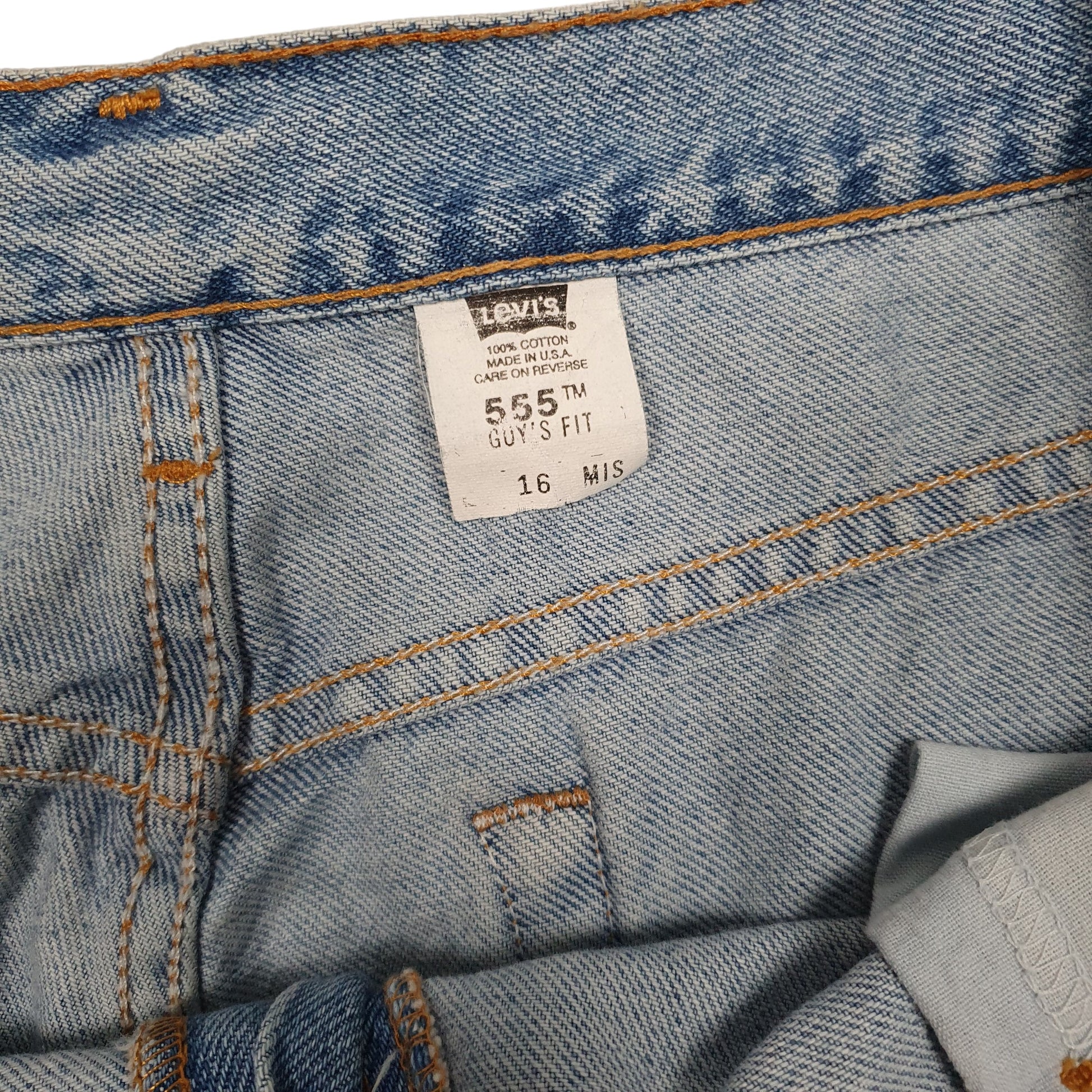 Womens Blue Levis 555 Vintage 90s Made In USA Guys Fit  Shorts