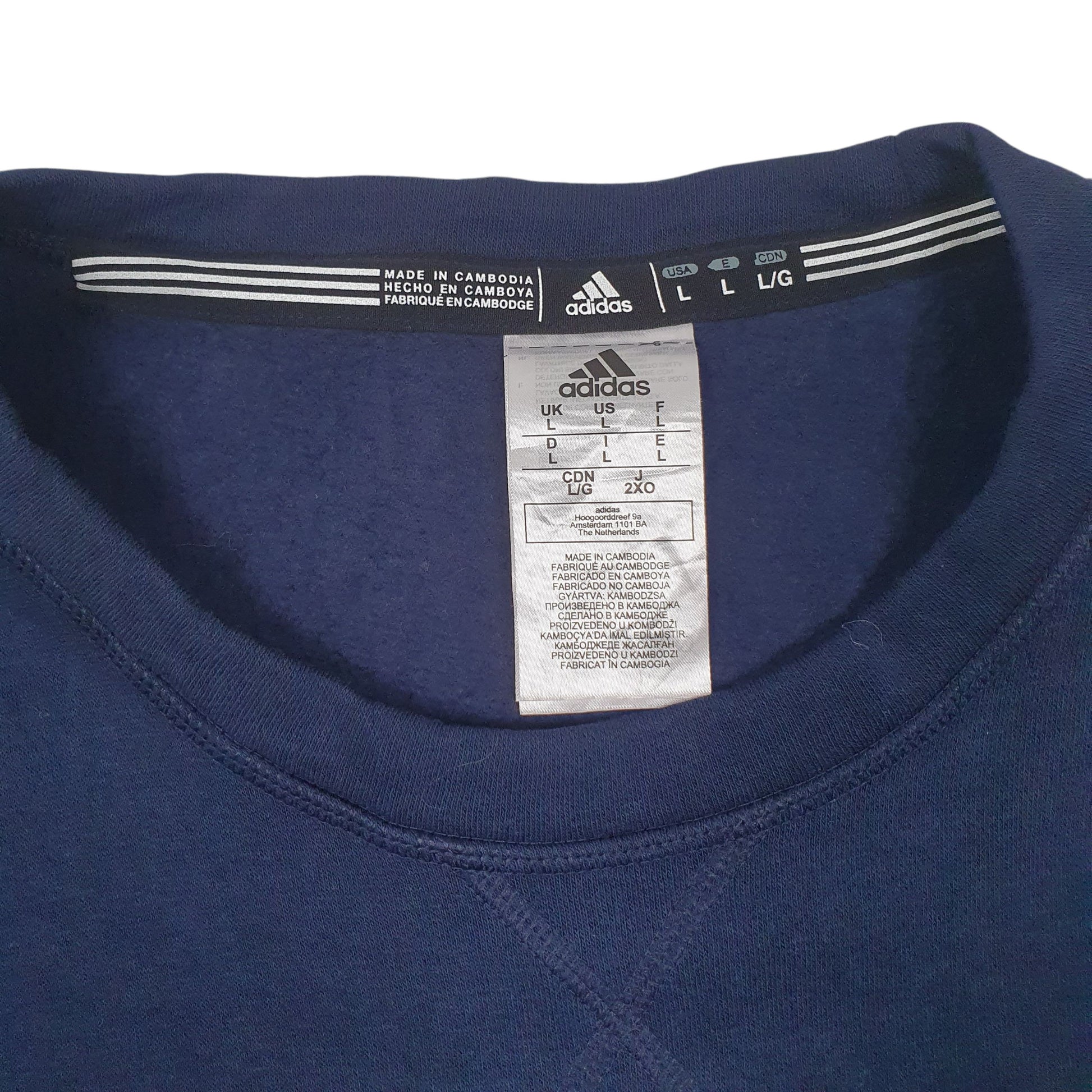 Mens Navy Adidas  Crewneck Jumper