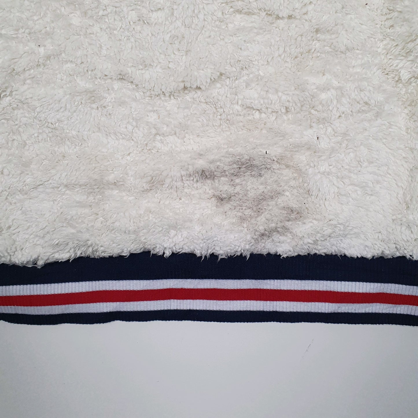 Womens White Fila Fluffy Sherpa Hoodie Jumper