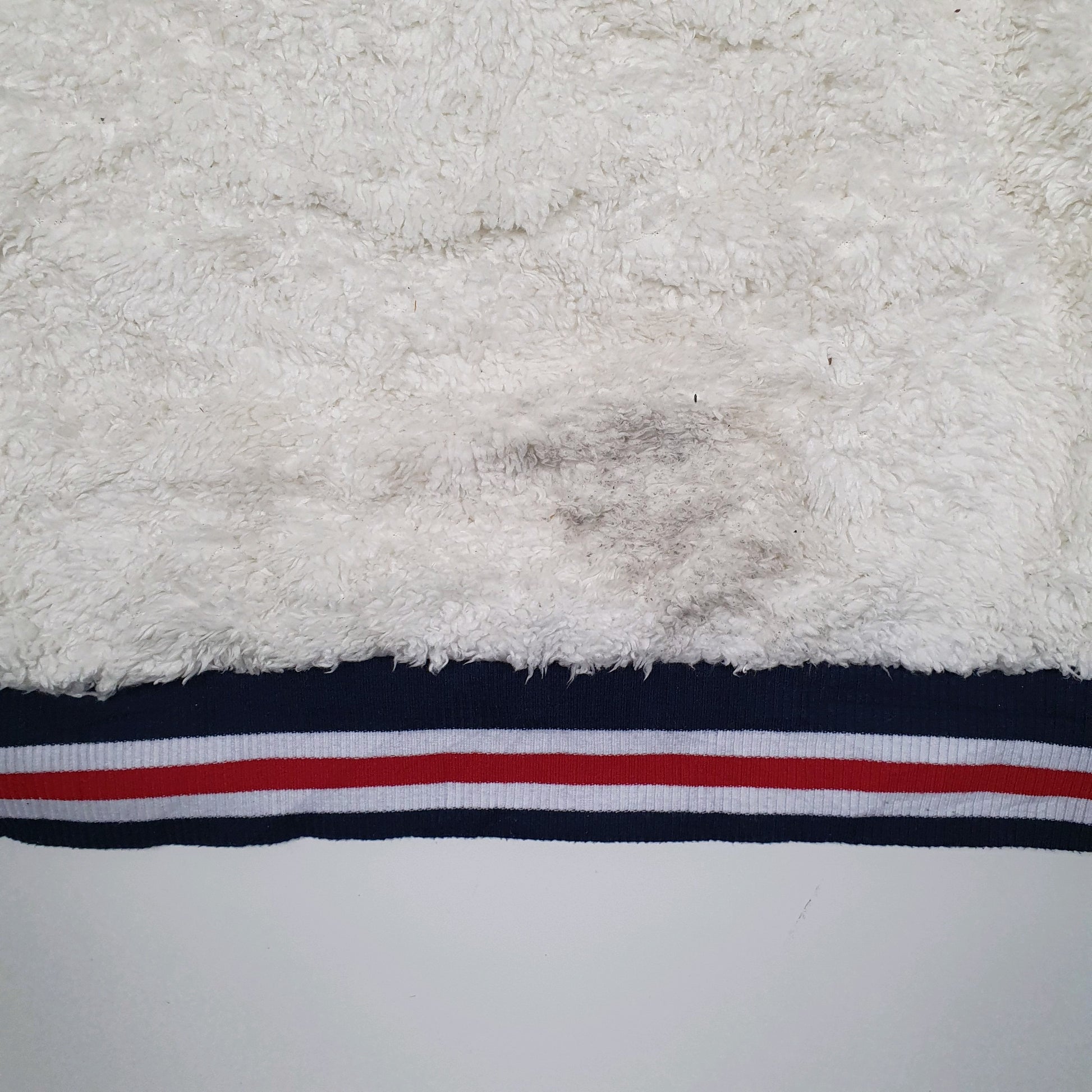 Womens White Fila Fluffy Sherpa Hoodie Jumper