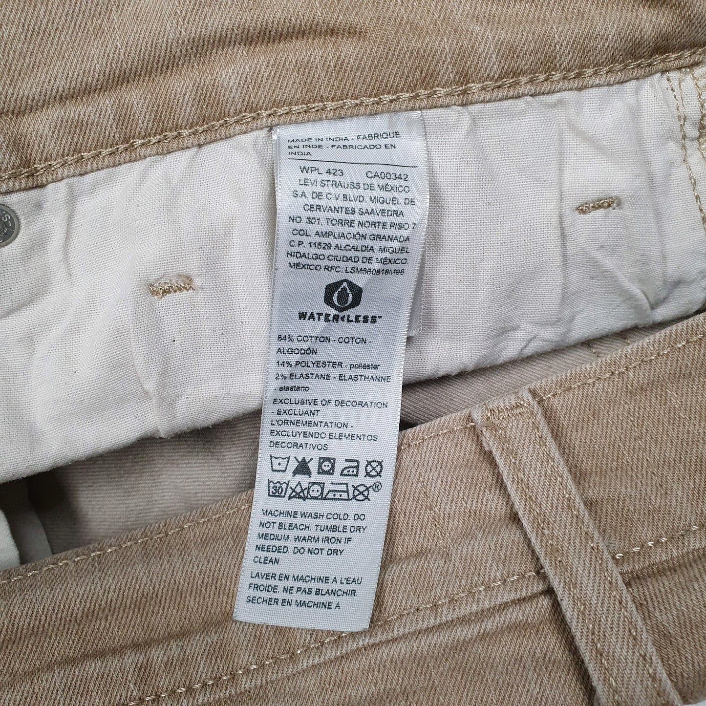 Mens Beige Levis Athletic  Jeans