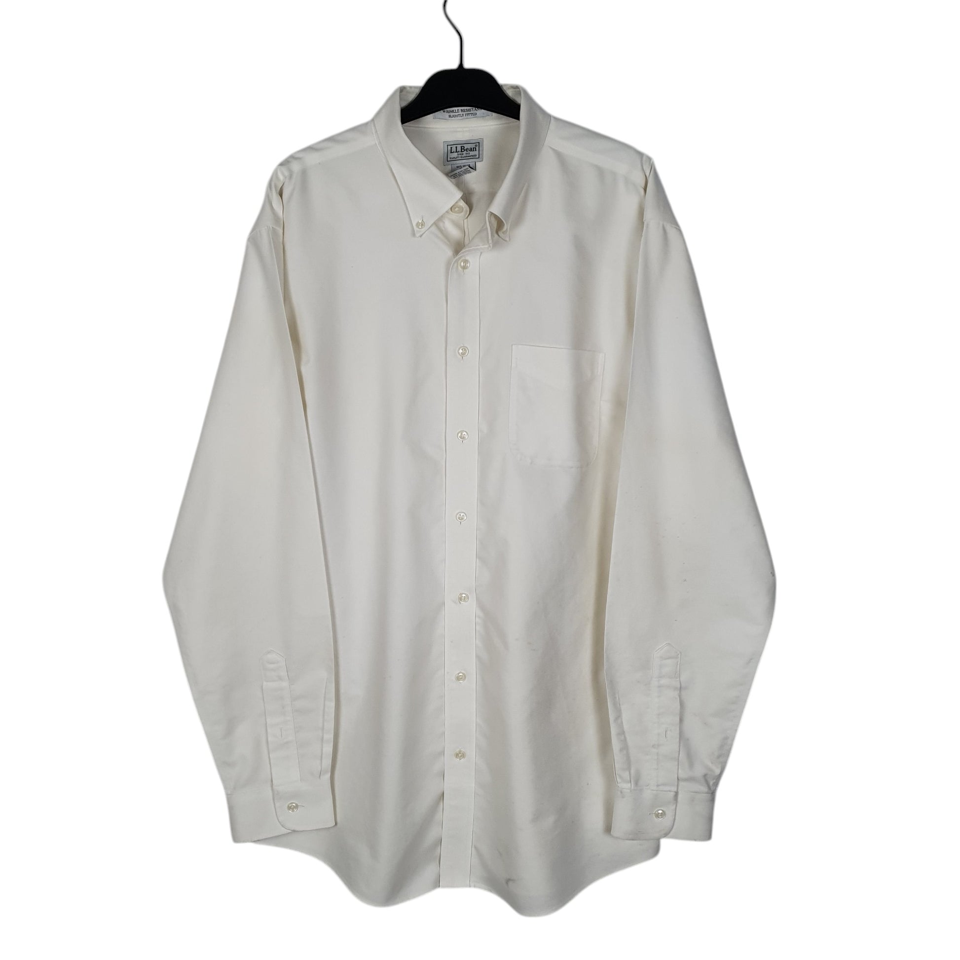 Mens White L.L.Bean  Long Sleeve Shirt