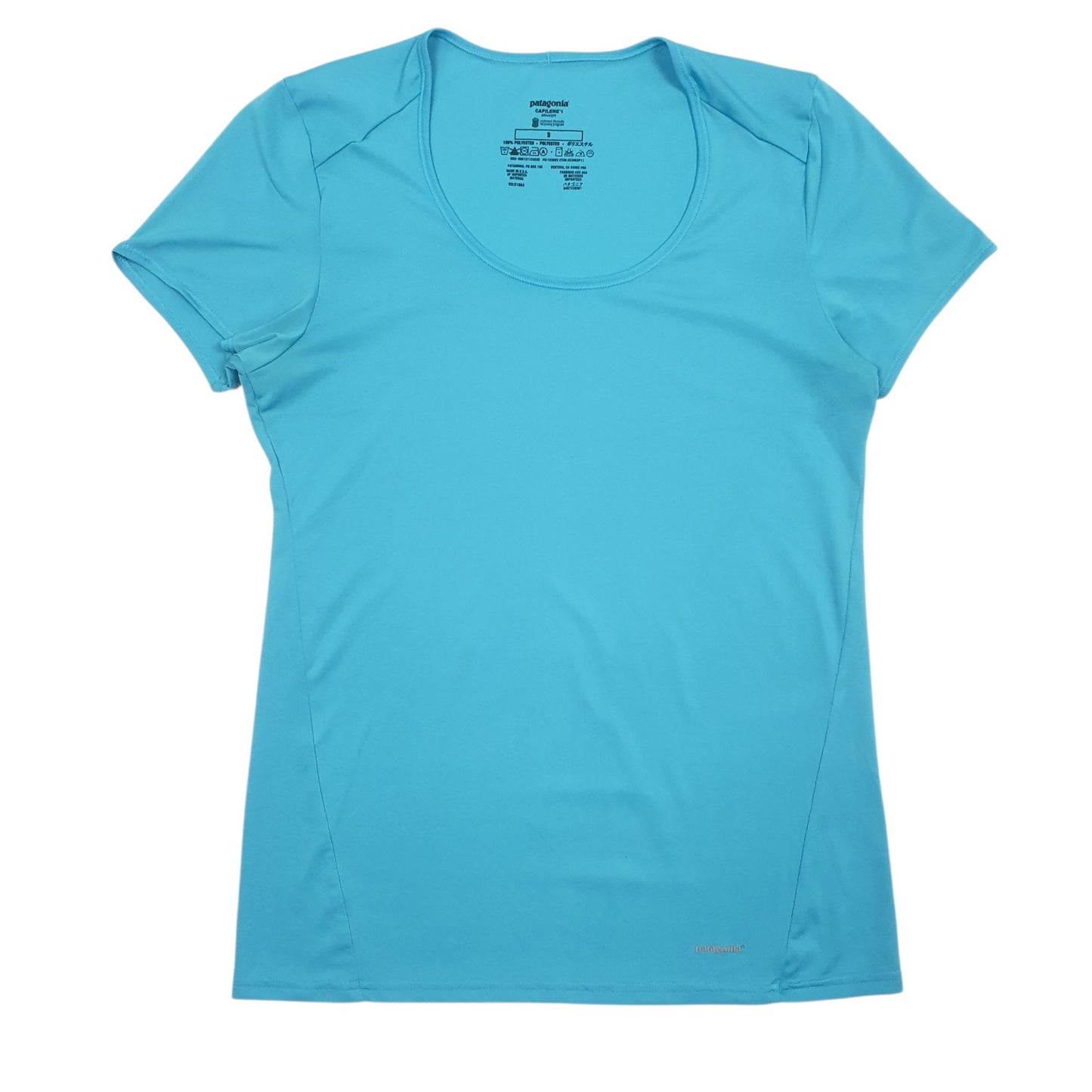Womens Blue Patagonia Capilene Stretch Short Sleeve T Shirt
