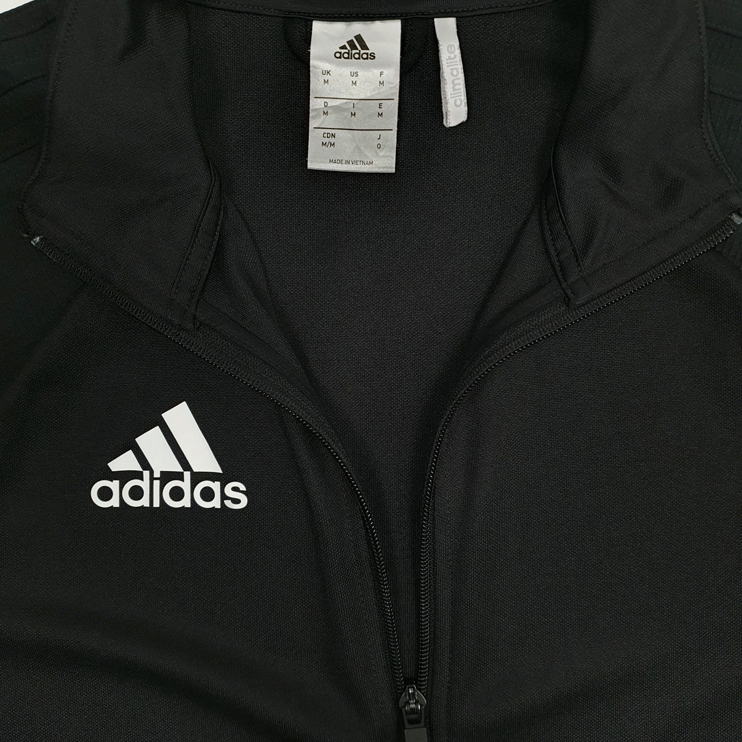Mens Black Adidas Climalite Running Activewear Full Zip Jumper