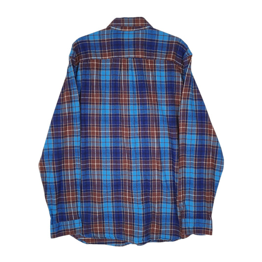 Mens Blue L.L.Bean Scotch Plaid Flannel  Shirt