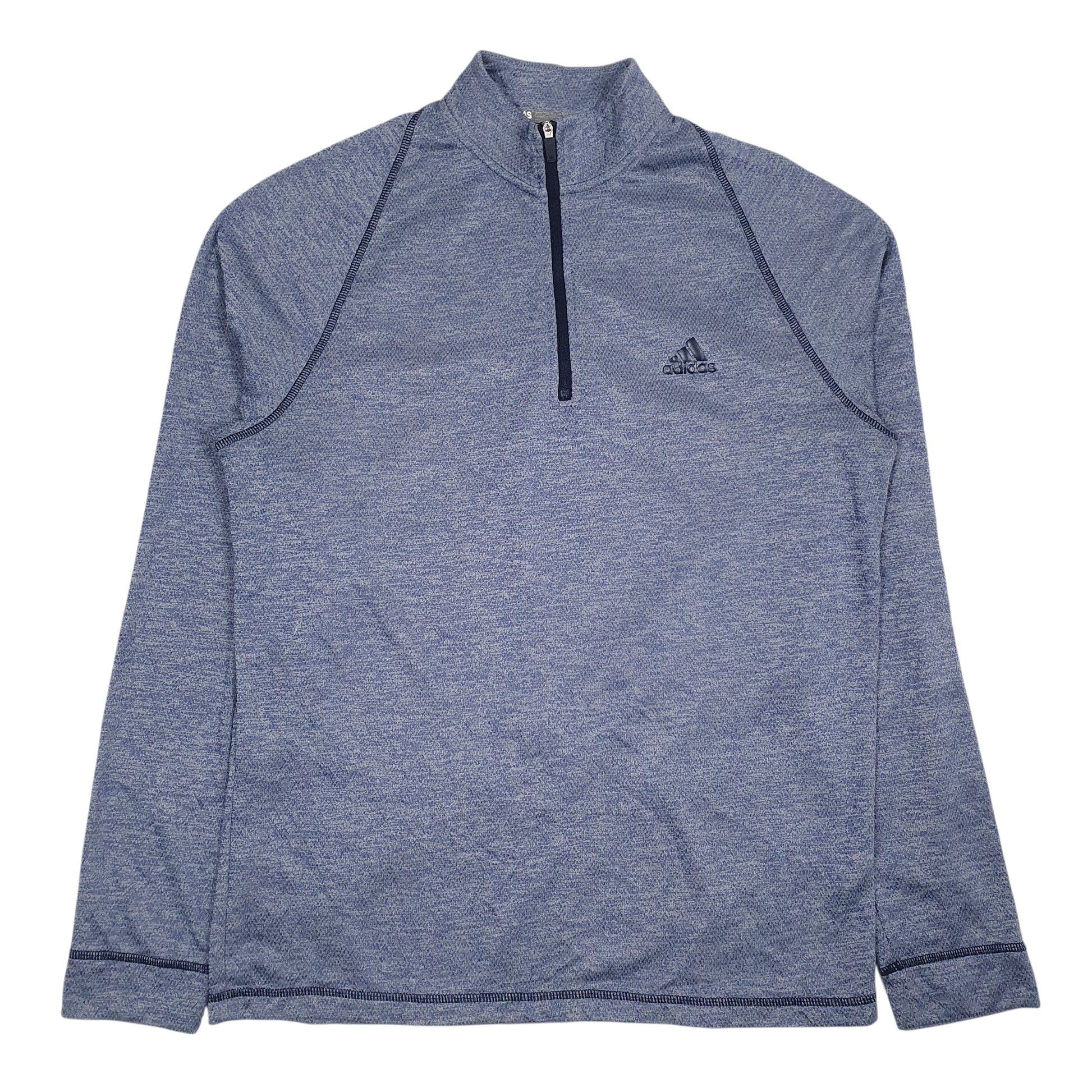 Mens Blue Adidas  Quarter Zip Jumper