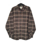 Mens Brown L.L.Bean Chamois Thick Flannel Plaid Long Sleeve Shirt