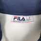 Womens White Fila Spellout Quarter Zip Jumper