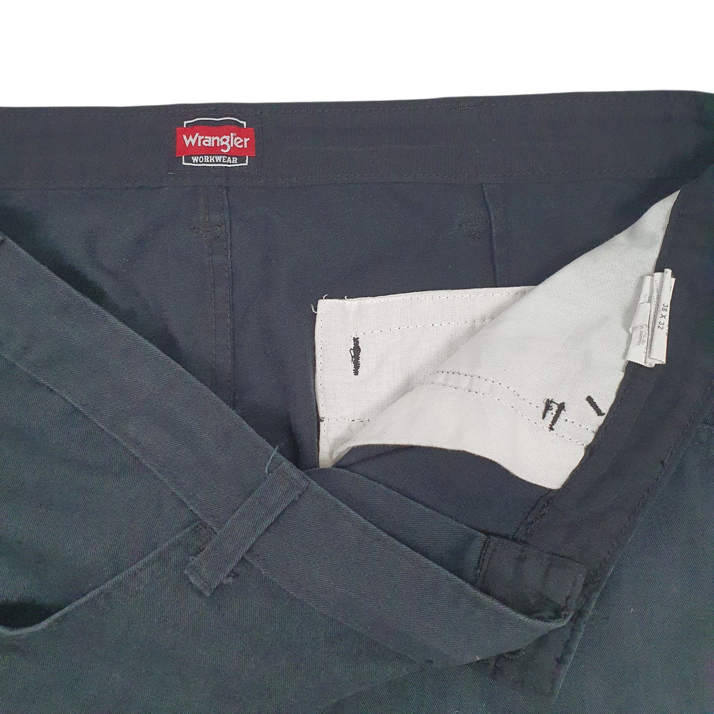 Mens Black Wrangler Workwear  Trousers