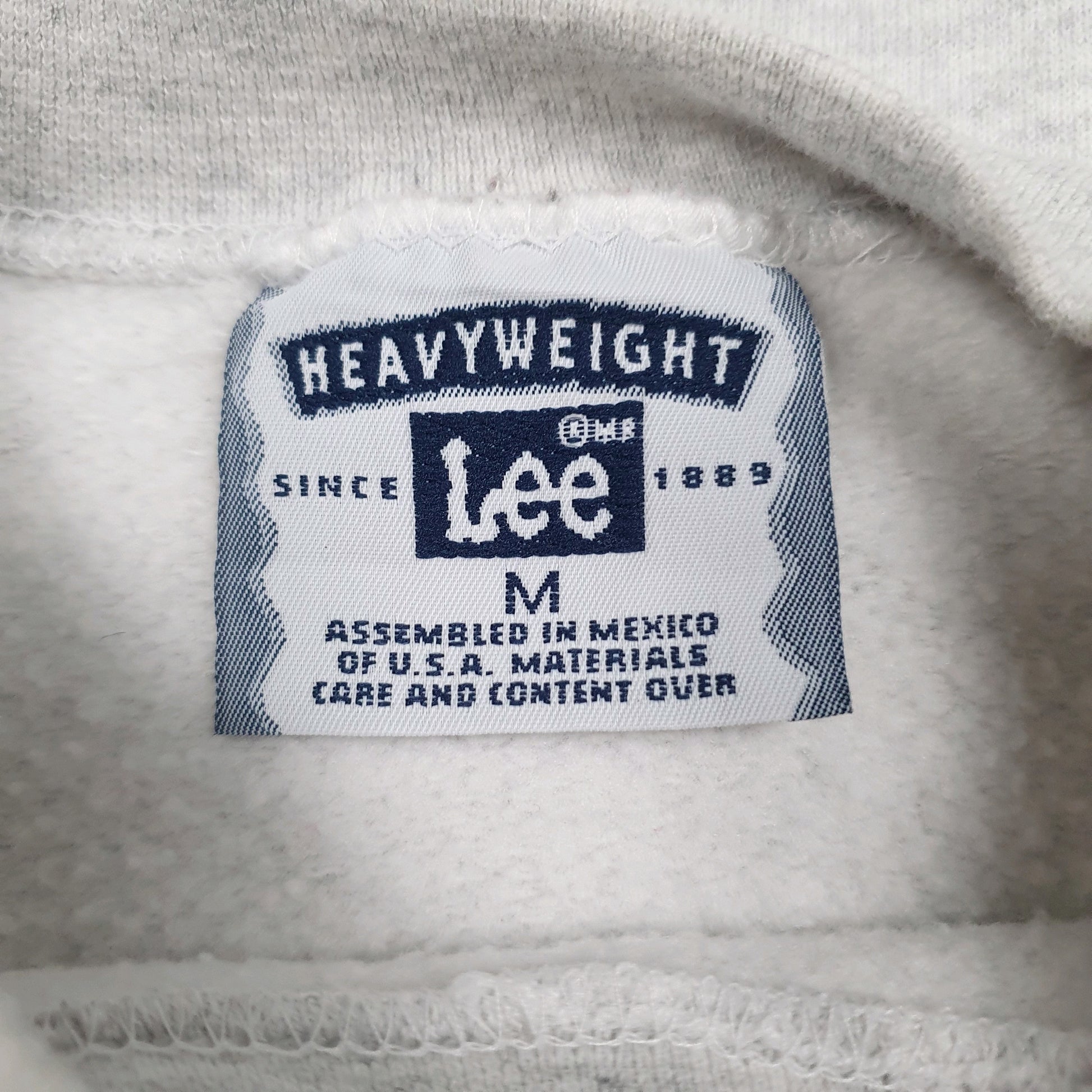 Mens Grey Lee Vintage 90s Crewneck Jumper