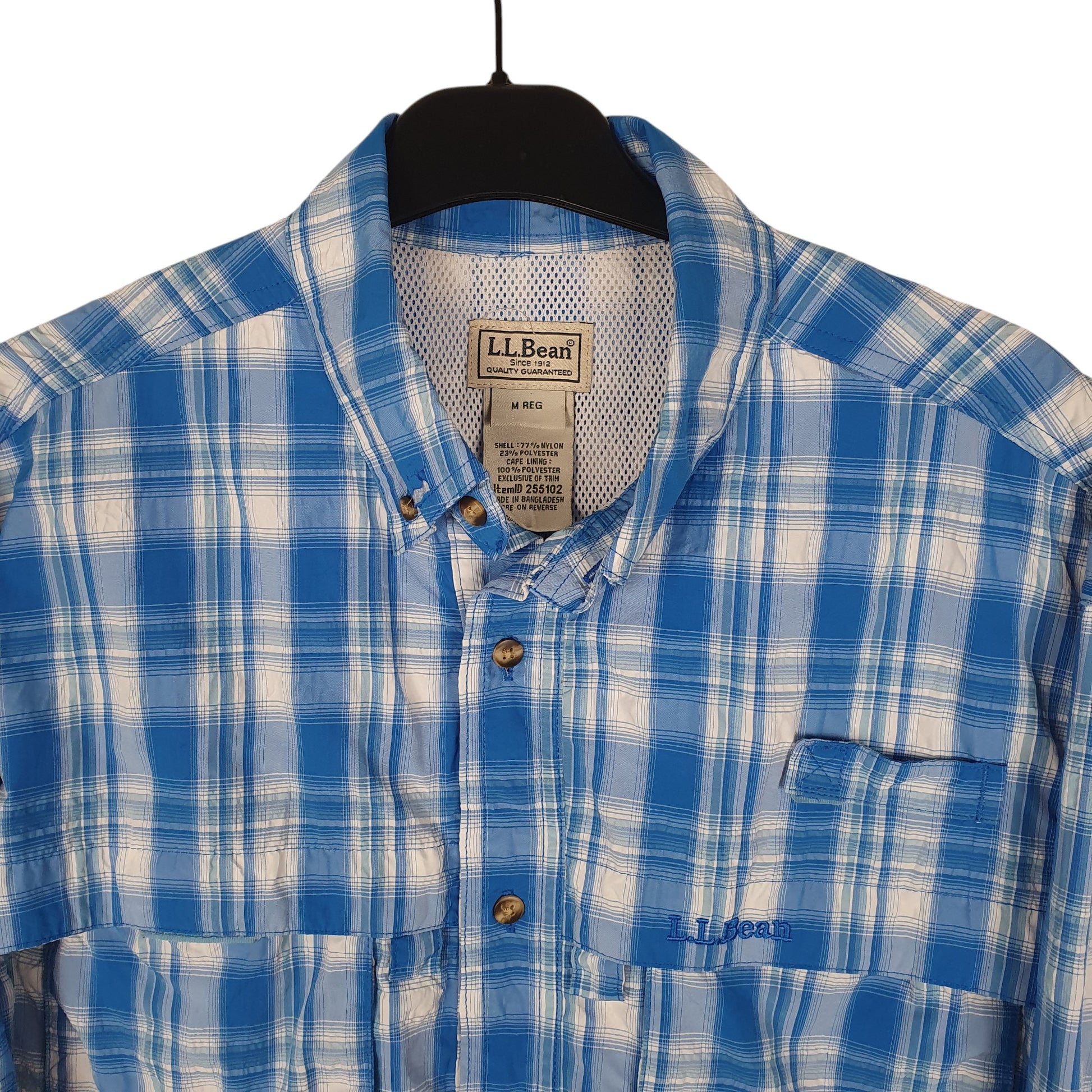Mens Blue L.L.Bean Walking Hiking  Shirt
