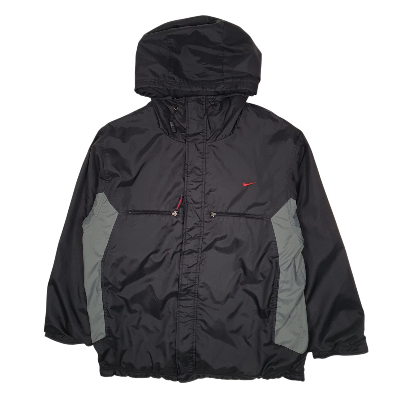 Mens Black Nike Vintage 2000s Reversible Crewneck Coat