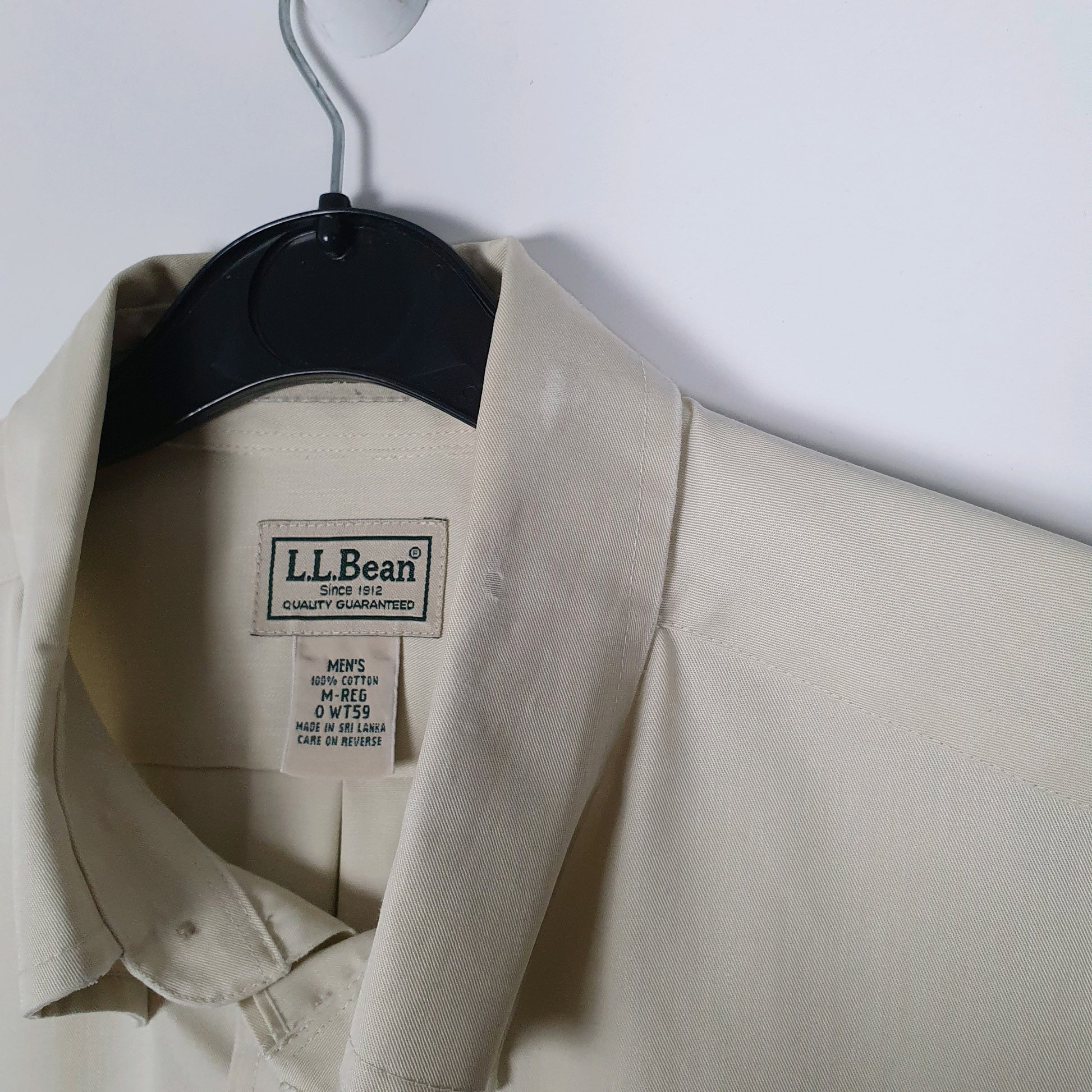 Mens Cream L.L.Bean   Shirt