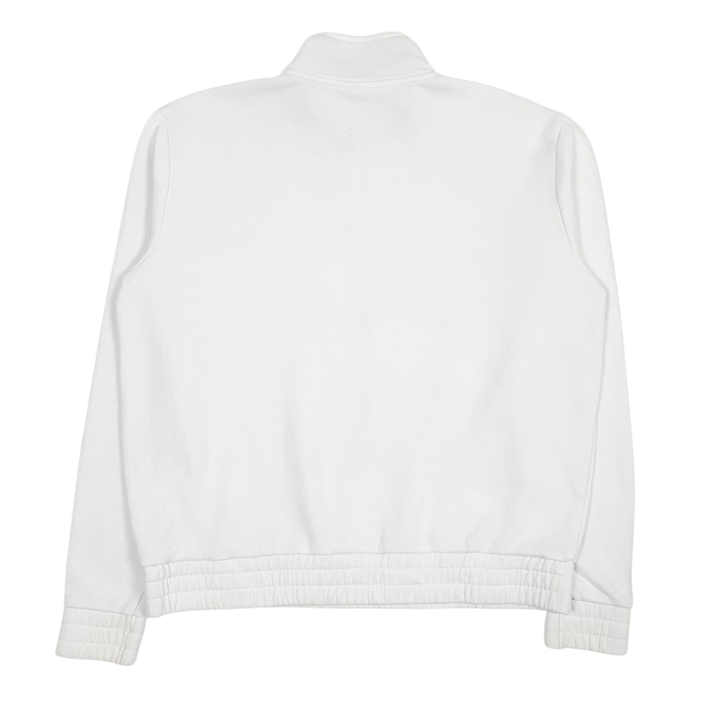 Mens White Fila Spellout Quarter Zip Jumper