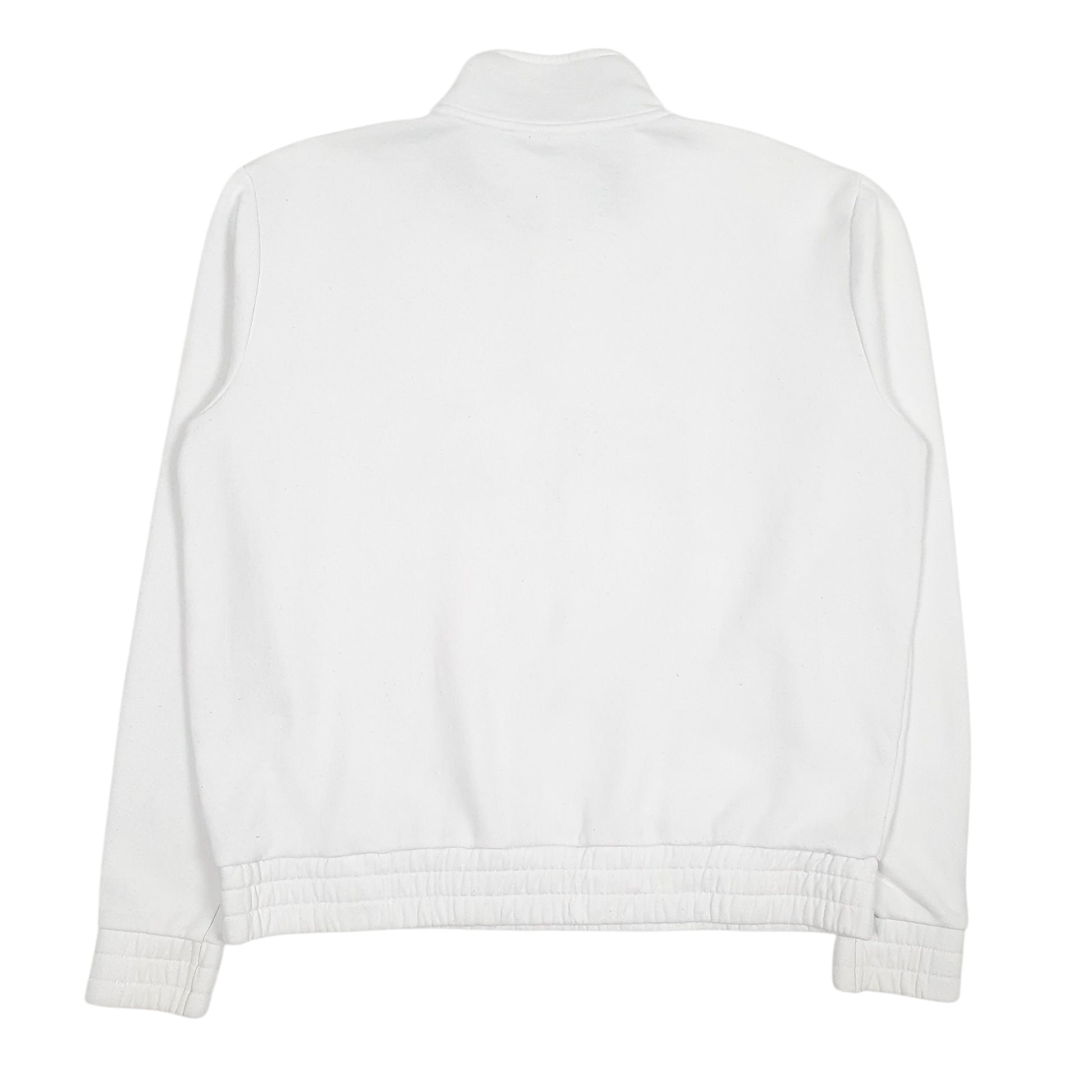 Mens White Fila Spellout Quarter Zip Jumper