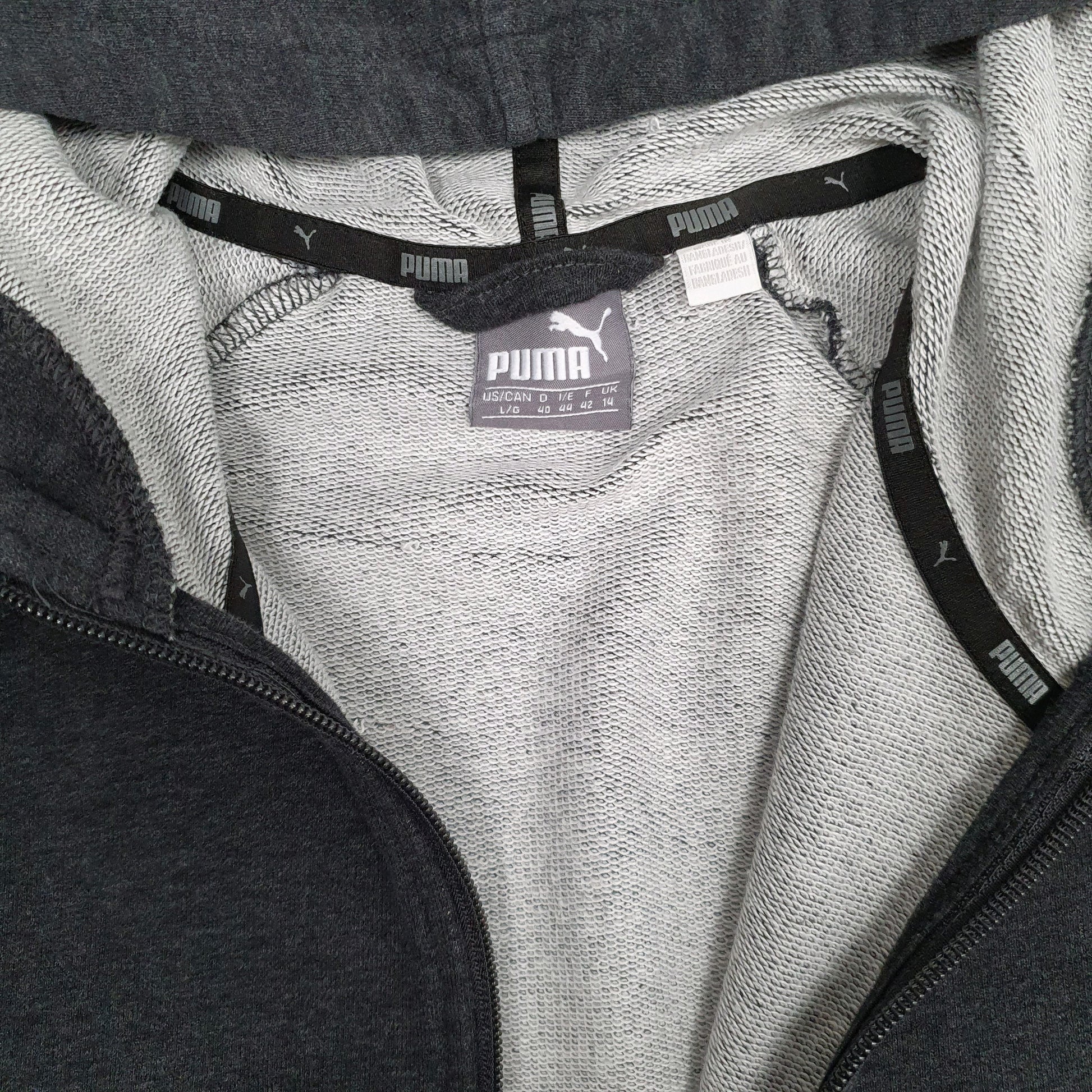 Womens Grey Puma Hoodie Full Zip Jumper