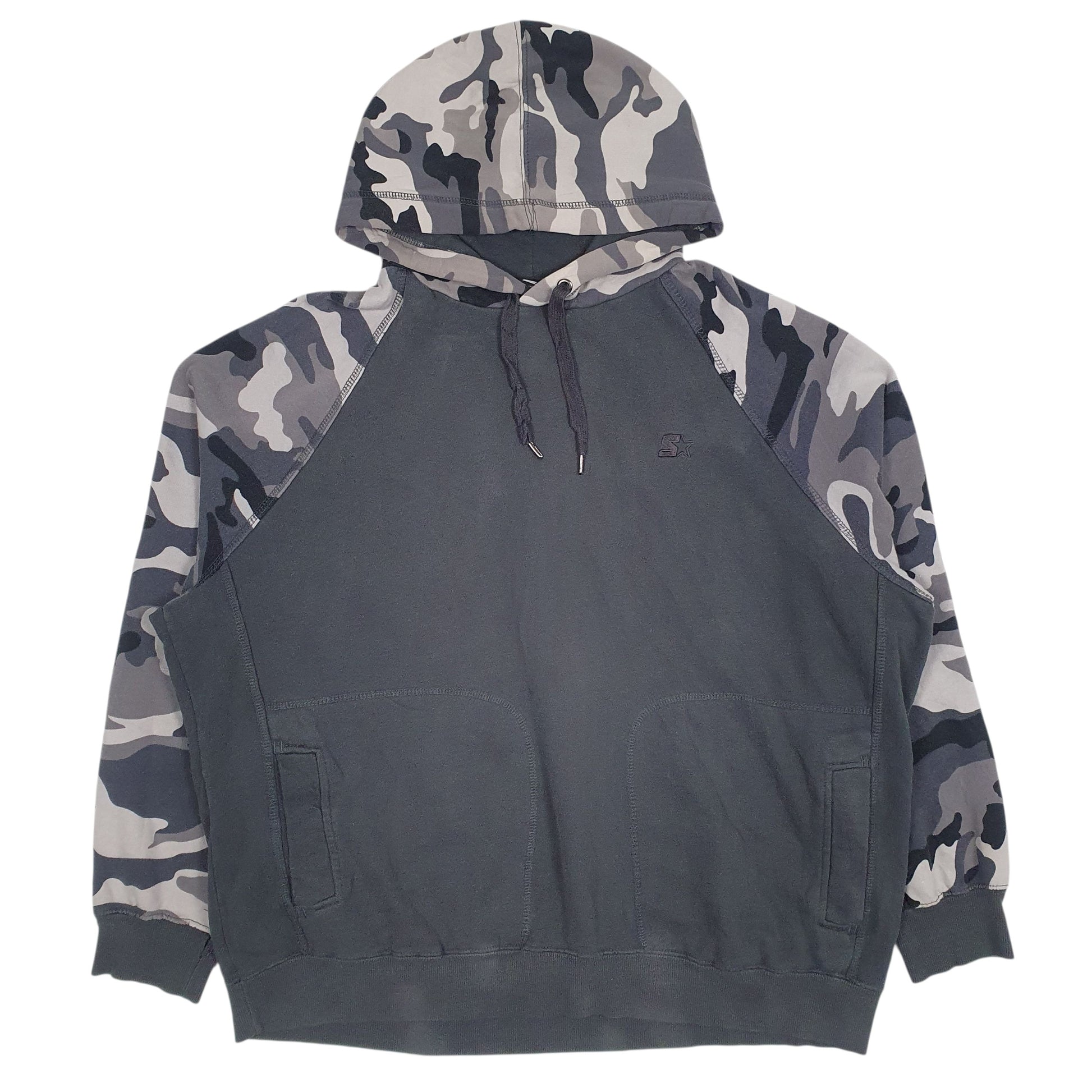 Mens Grey Starter Camo Hoodie Jumper