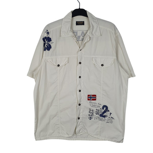 Mens White Napapijri  Short Sleeve Shirt