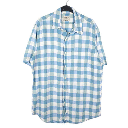 Mens Blue L.L.Bean  Short Sleeve Shirt