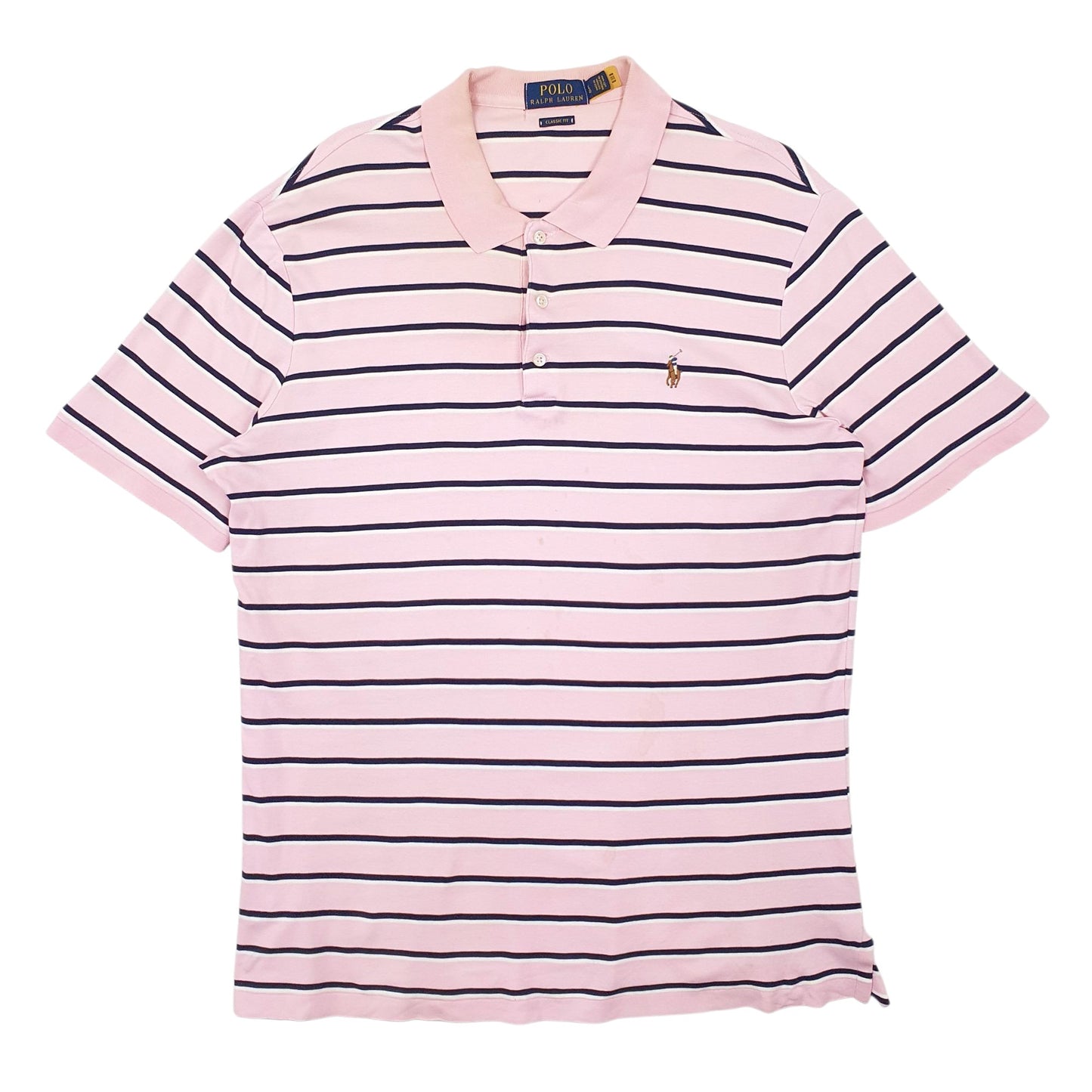 Mens Pink Polo Ralph Lauren Classic Fit Short Sleeve Polo Shirt