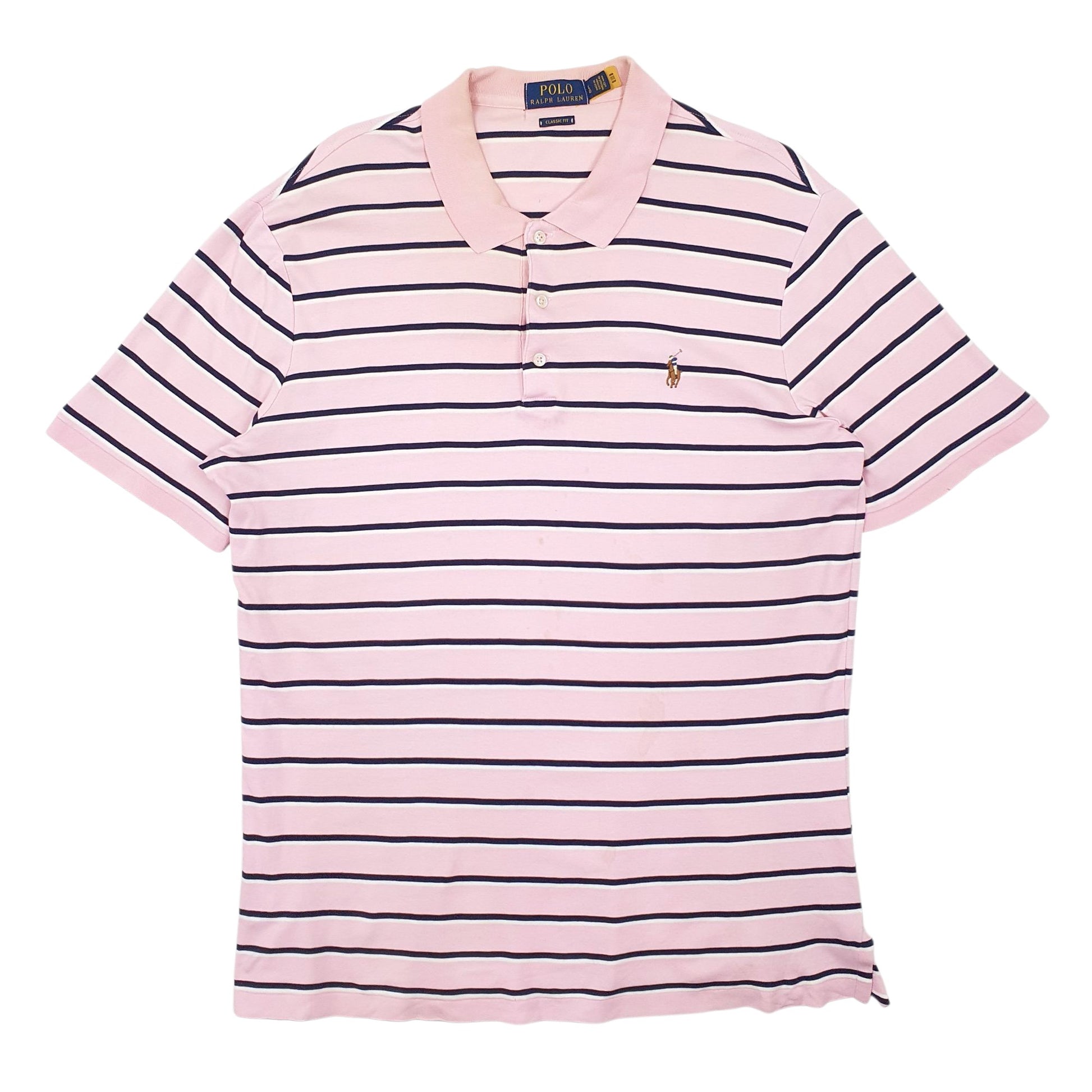 Mens Pink Polo Ralph Lauren Classic Fit Short Sleeve Polo Shirt