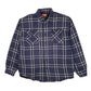 Mens Navy Wrangler Plaid Workwear Full Zip Coat
